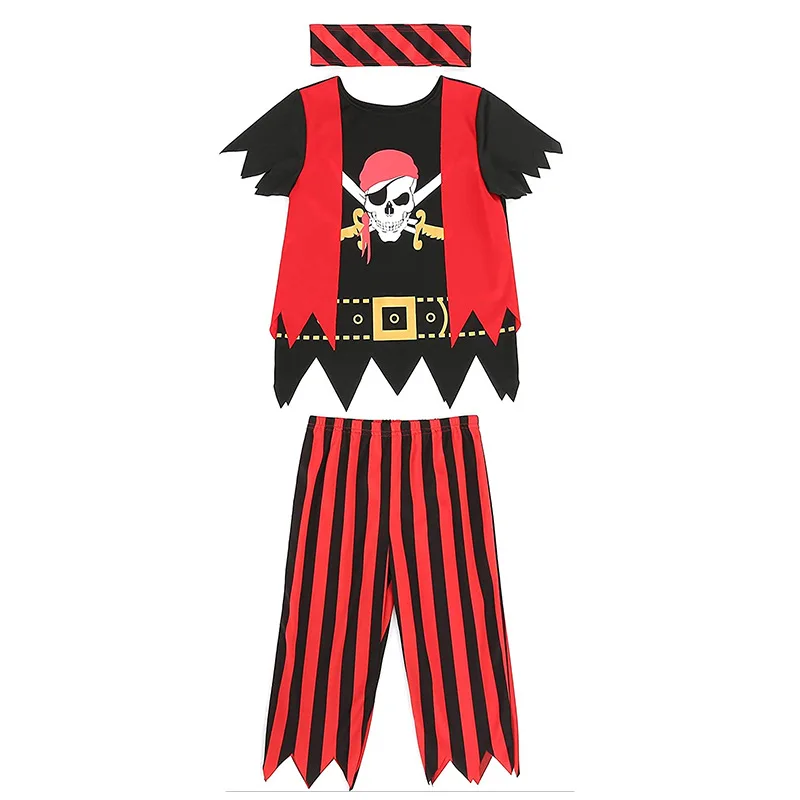 

3-14Y Pirate Cosplay Costumes For Boys Children Halloween Costumes For Kids Movie Performance Fancy Role Party