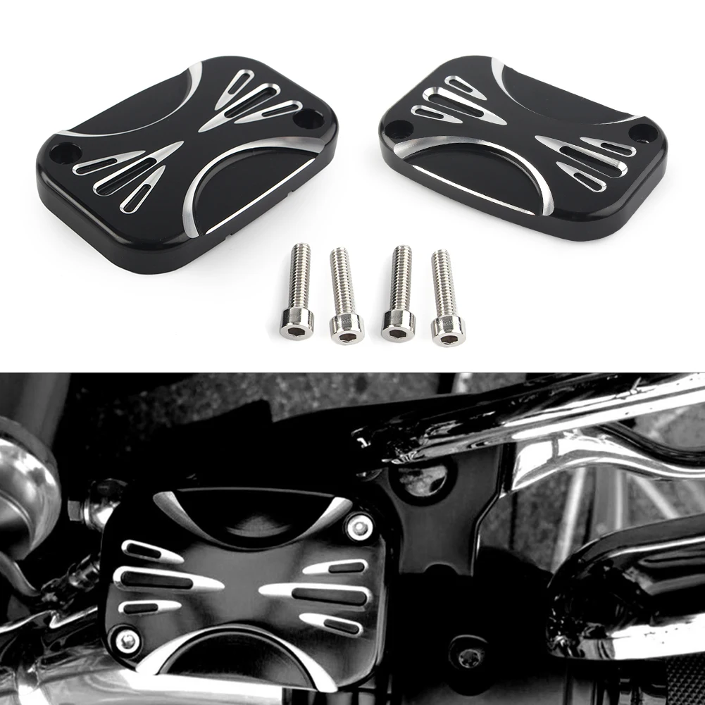 

Motorcycle Brake Master Cylinder Cover Fluid Cap for Harley Electra Road Glide Street VRSCAW V-Spindle Muscle 2007-2010