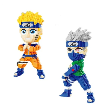 

Japan hot Hokage ninja anime Uzumaki Naruto Hatake Kakashi micro diamond block assemble building bricks figures nanobricks toys