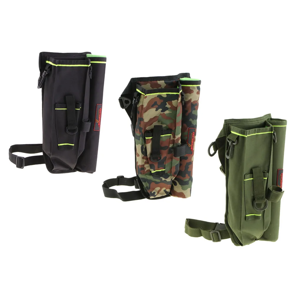 Fishing Pole Tackles Bag Shoulder Leg Pack Lures Rod Tackle Pouch with Case Box Fishing Waist Carry Bag 