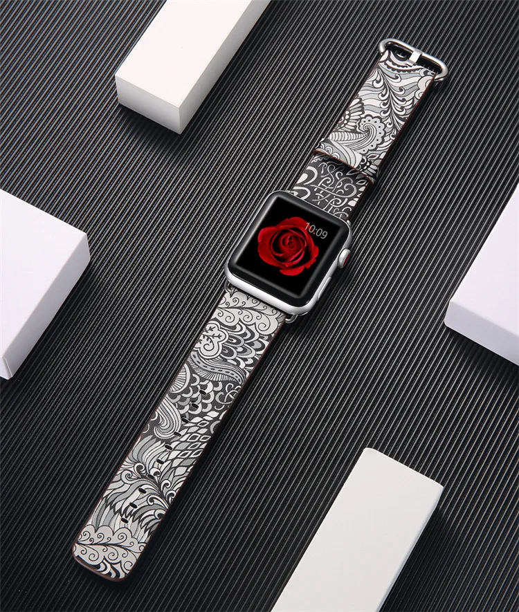 10 шт. 38 мм 40 мм 42 мм 44 мм Натуральная кожа Смола Crezy Horse Ретро ремешок для Apple watch 1 2 3 4 5 watch5 iwatch5