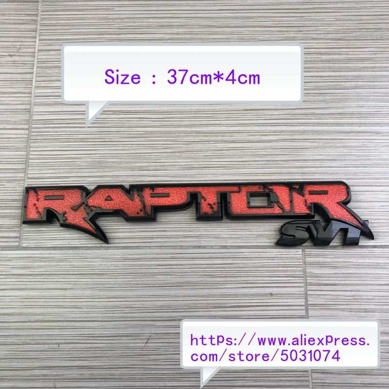 【Cool】20PCS 37 см* 4 см из АБС-пластика Пластик серый и красный цвета RAPTORSVT эмблема значок автомобиля задний багажник логотип тела наклейки, автоаксессуары