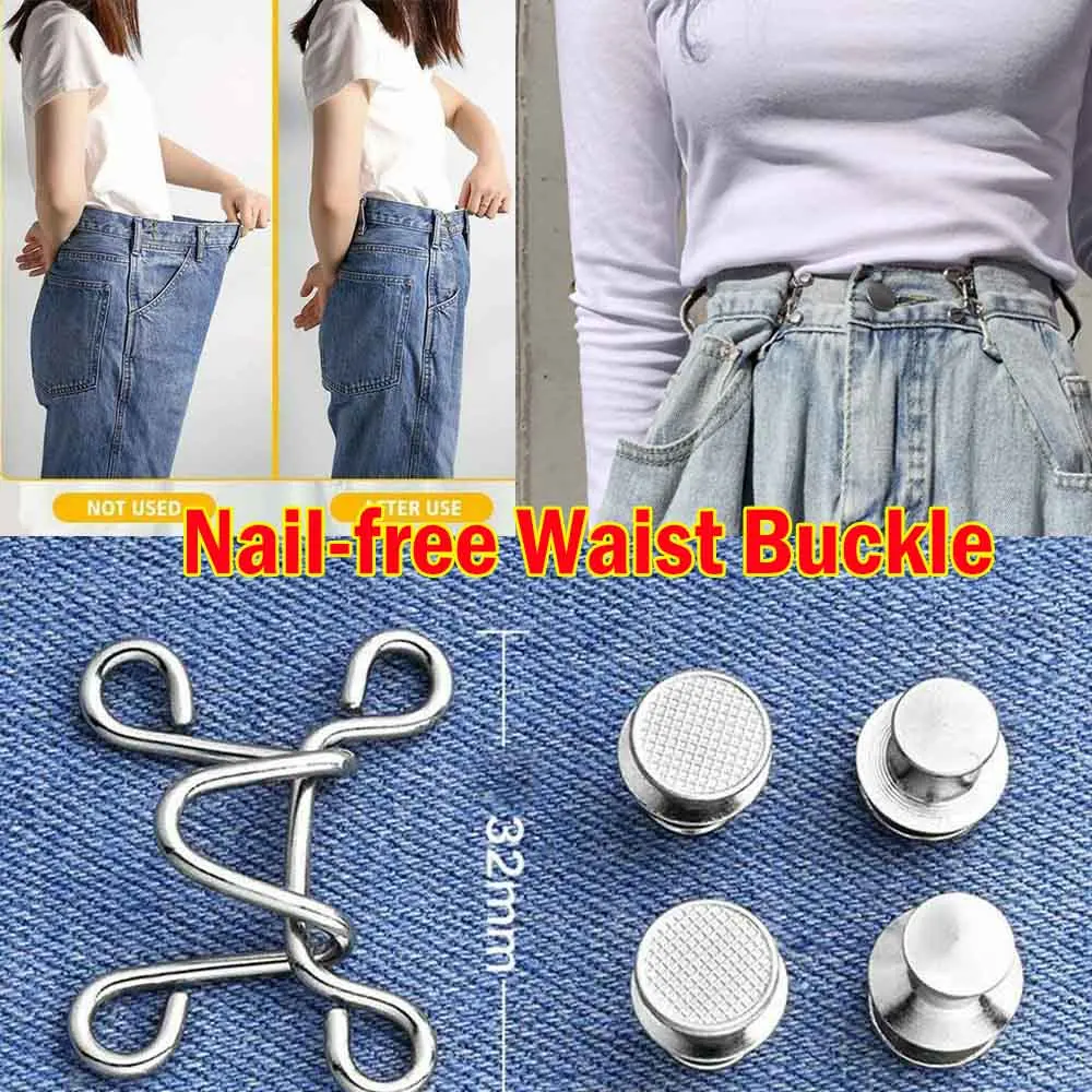 Detachable Metal Pins Waist Buckle Waist Closing Tighten Waist Button  Adjustable Skirt Jeans Waist Clip Waist