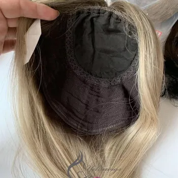 

European Hair Jewish Topper Hair Pieces High Quality European Hair Kippah Fall Kosher Hair Pieces