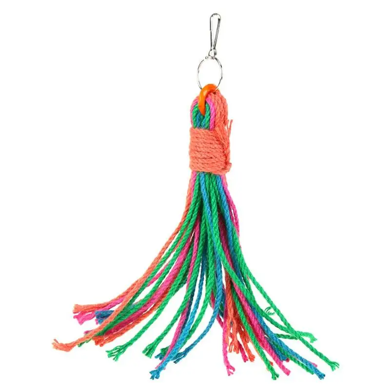 30cm Cotton Rope Пластиковые Деревянные игрушки для птиц, попугай, жевательные кусачки, подвесные украшения, смешные качели, веревка - Цвет: 30cm Cotton Rope