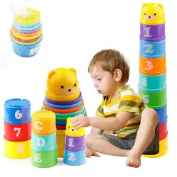 8 шт., развивающие игрушки для малышей, 6 месяцев, интеллект, алфавит, стек для детей, детские буквы для башен, фигурки, игрушки, Ранняя чашка