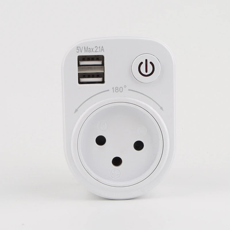 Израиль тип разъем двойной USB порты инструмент для зарядки мобильных телефонов цифровые продукты 1 шт белый
