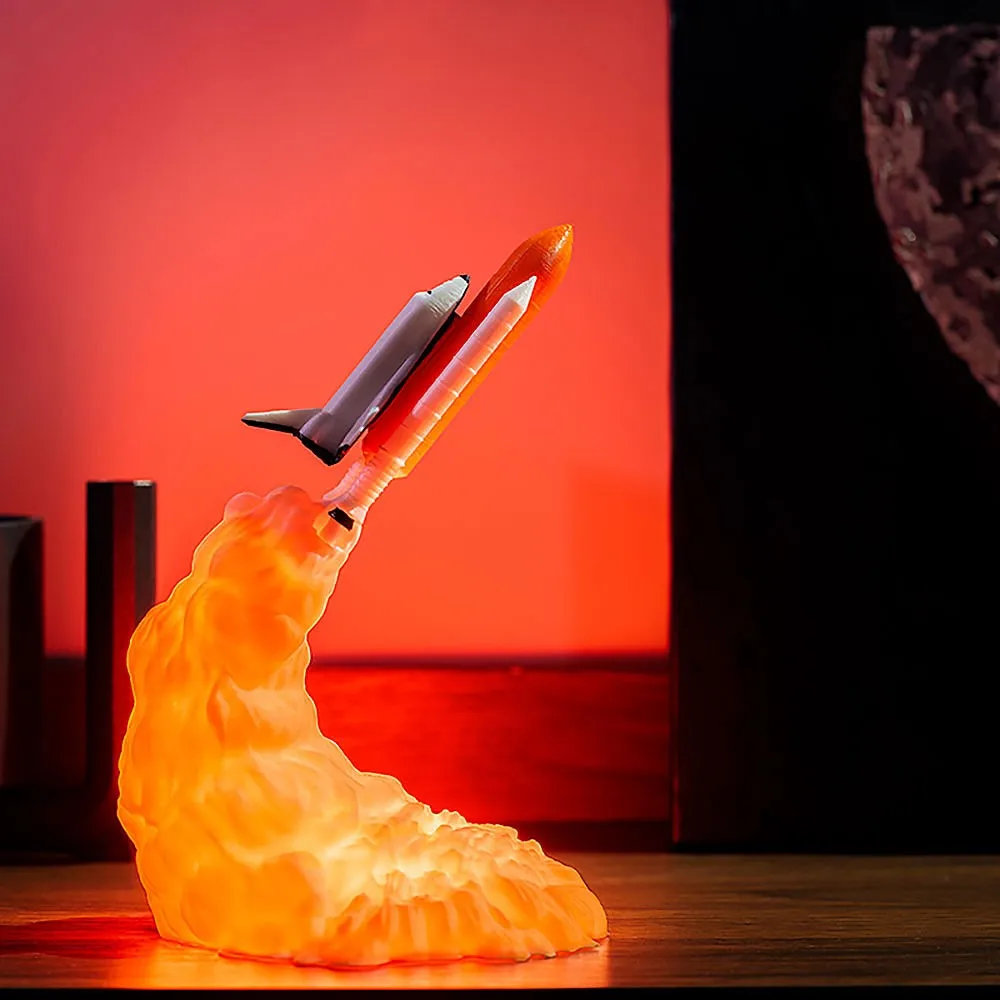 Красный Космический Шаттл 3D печать ракета свет лунный свет Космический Шаттл свет умный дом ночник шик настольная лампа - Испускаемый цвет: Красный