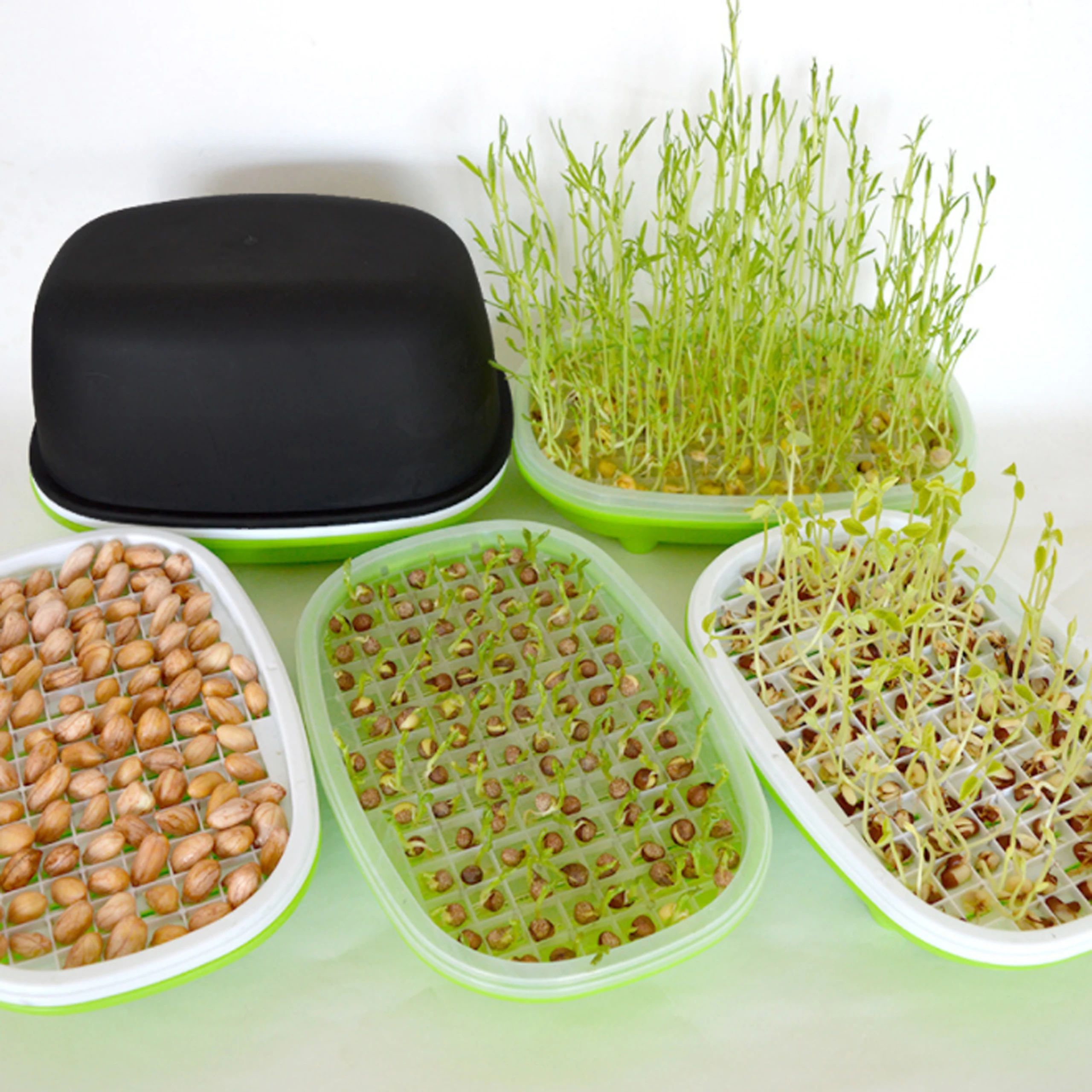 1 Pc Seed Sprout Tray Hydroponic Peanut Sprout Box Bean Pea Wheat Seedling Sprouter Tray Grow Germination Soilless Planting Pot