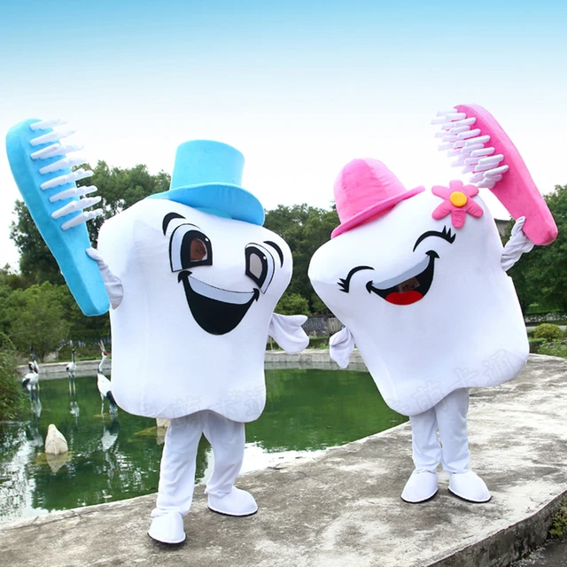 Hot Tooth Mascot Costume Adult Size Dental Care Costume Facny