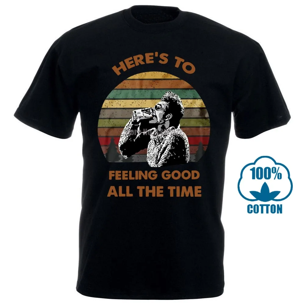

Seinfeld Kramer Here S To Feeling Good All The Time Vintage Men T Shirt Black