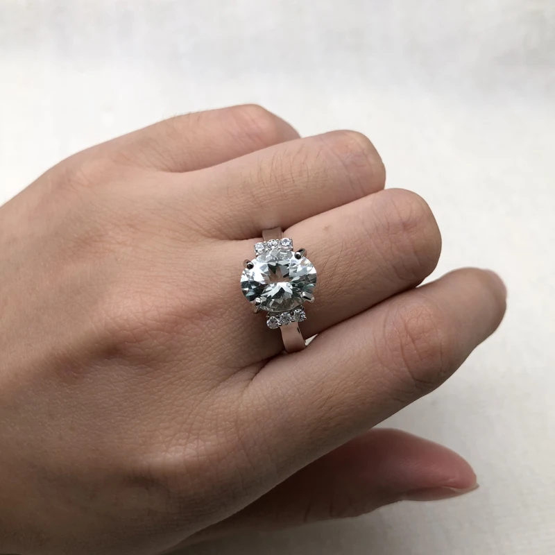 Натуральный бразильский Аквамарин овальный 9*11 мм светильник цветной драгоценный камень кольцо серебро 925 пробы драгоценный камень ювелирные изделия с подарочной коробкой