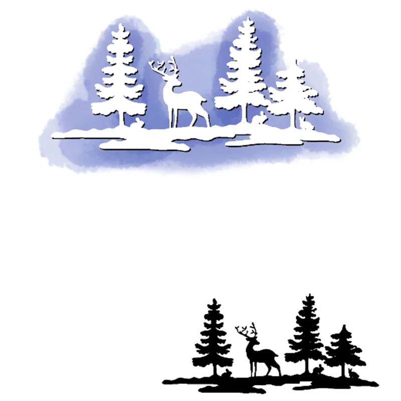 

InLoveArts Christmas Tree Deer Elk Dies Card Making Merry Christmas Metal Cutting Dies Scrapbooking Craft Die Stencil Die Cut