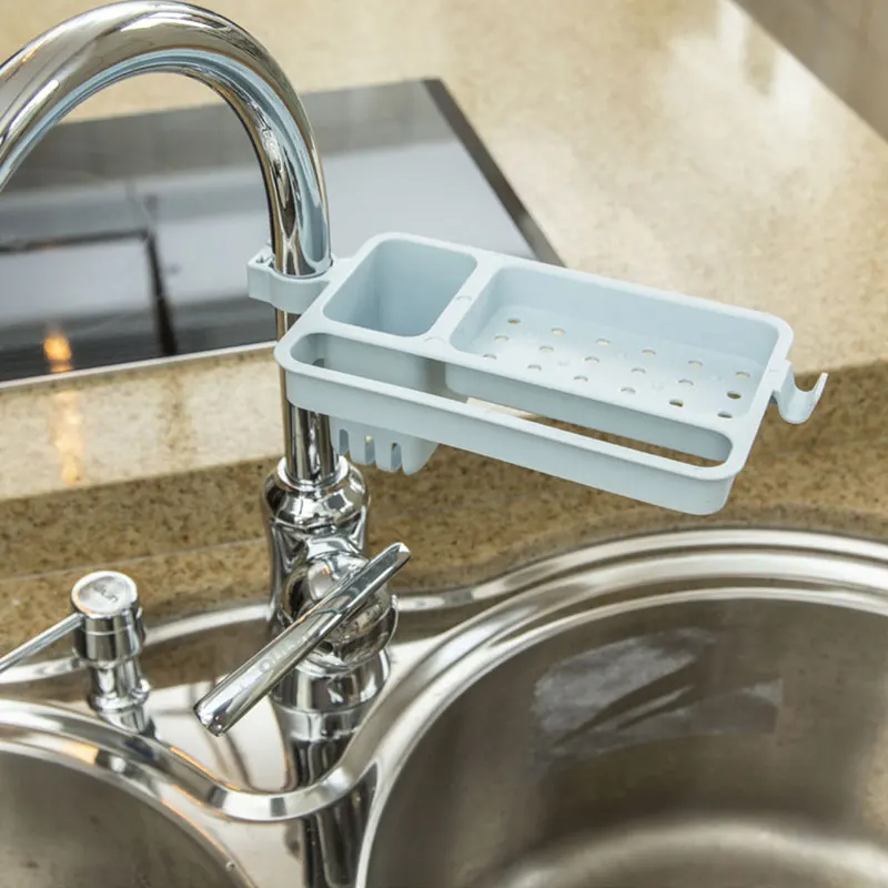 Household Faucet Clip Drain Rack Kitchen Sink Rag Bath Holder Soap Storage Box Kitchen Supplies