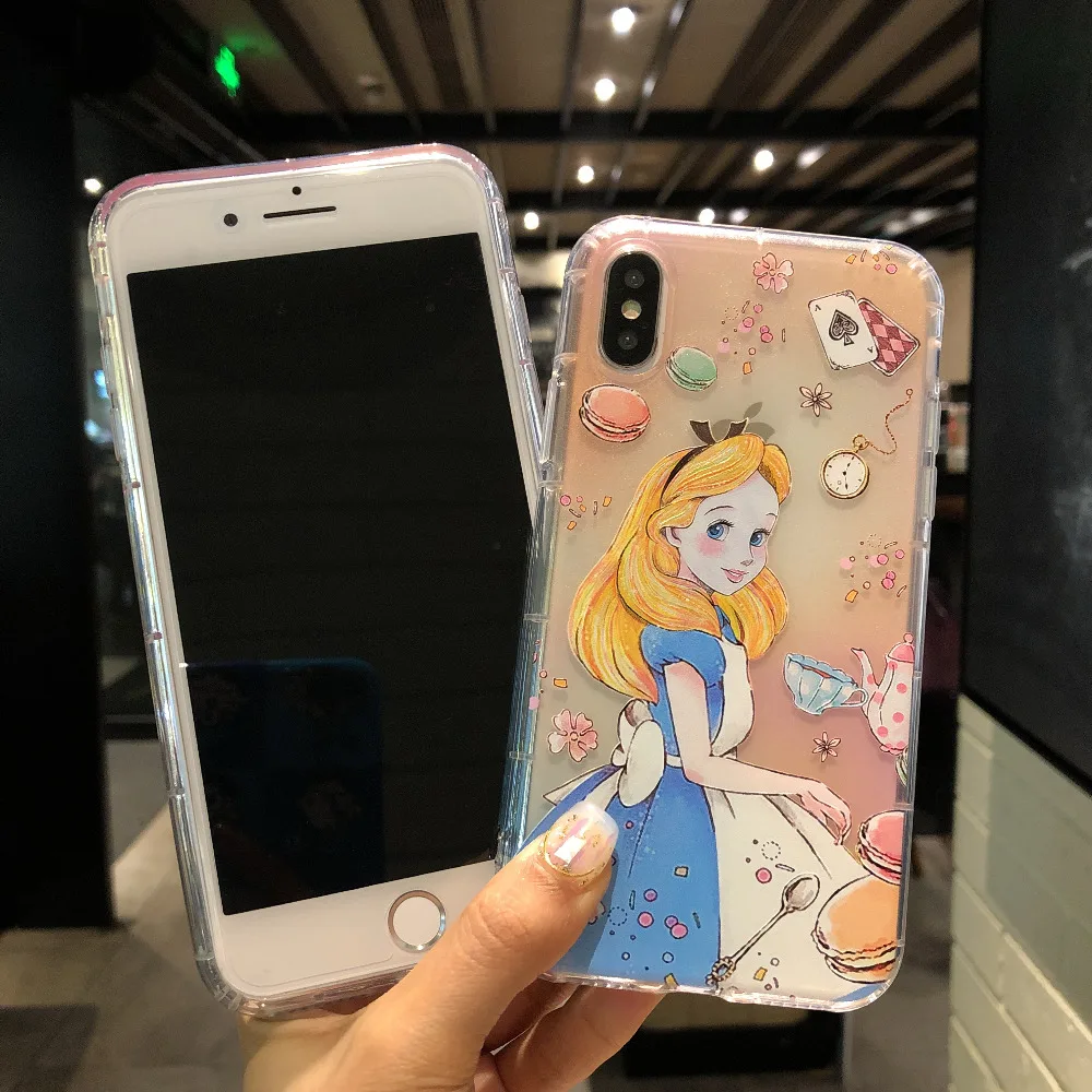 Мультфильм девушка принцесса 3D рельеф Русалка Жасмин Алиса чехол для телефона для Apple iPhone 7 8 6 6S Plus X XS Max Xr эльф запутанная Эльза