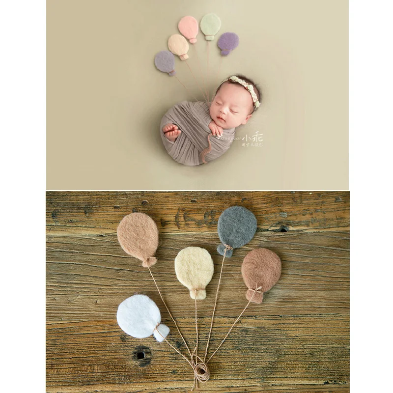 newborn baby photography accessories props infant photo props air ballon felt doll