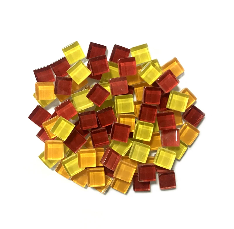 100g(About 100pcs) 1cm Multi Colors Square Glass Tiles For DIY Crafts Supplier Making Tiles Fashion Home Decoration GYH