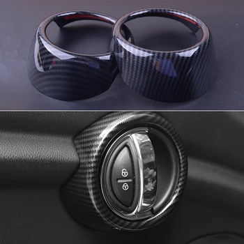 

2pcs Carbon Fiber Style Interior Door Handle Trim Frame Cover Fit For BMW MINI Cooper 3DR F56 F57