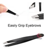 Pink/Black Professional Eyebrow Trimming Tool Set Eyebrow Tweezer Eyebrow Clipper Stainless Steel Eyebrow Makeup Scissors 6