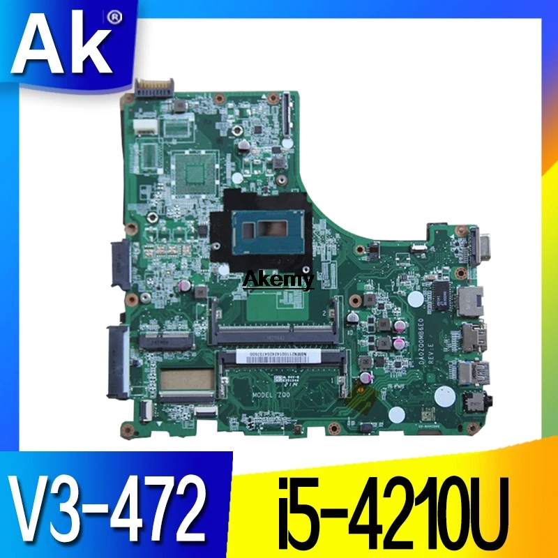 Для For Acer V3 472 E5 471 471G материнская плата для ноутбука DA0ZQ0MB6E0 с 472P процессором на 100%