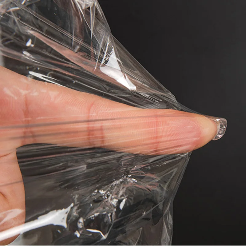 2 Roll /200 Meters PE Environment-friendly Wrapping Film Baling Film Packing Takeaway Sealing Plastic Wrap thickness 0.015mm 4