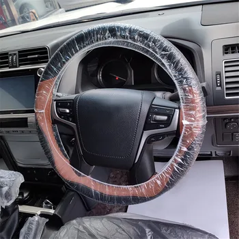 

500 Pcs Universal Disposable Plastic Steering Wheel Cover for Car Clear Plastic Protective for Safety and Health