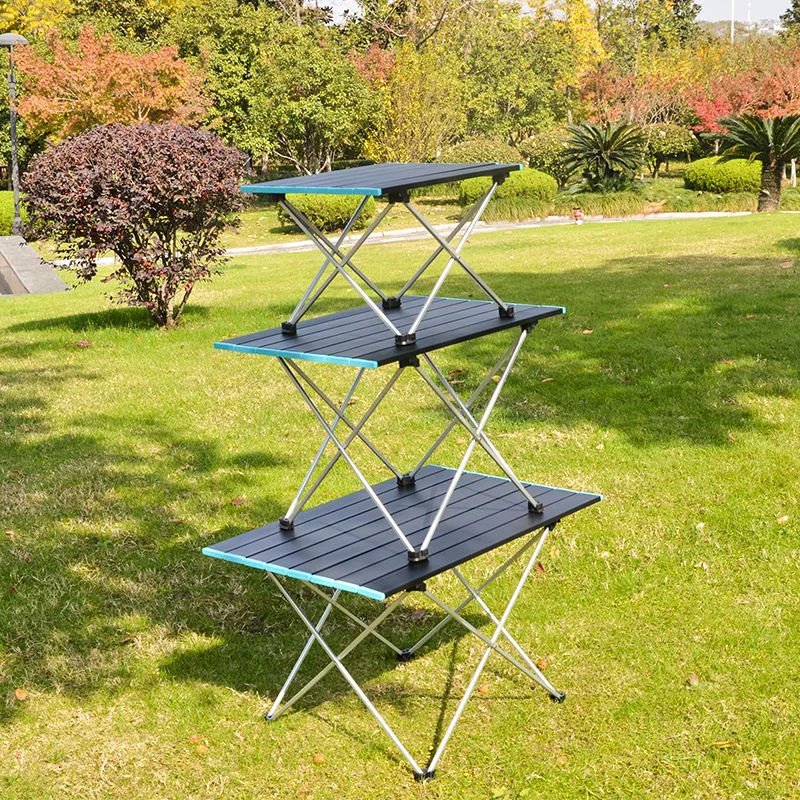 Tanio Przenośny stół składany odkryty Camping stół aluminiowy grill piknik
