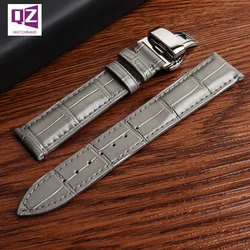 Grey Genuine Leather watchband 16mm 18mm 20mm 22mm 21mm cow leather watch strap gray color bracelet soft wristwatches band belts