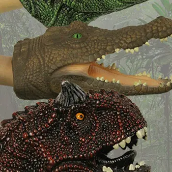 

New Halloween Dinosaur Toy Lontium Raptors Hand Puppet Model Dinosaur Gloves Toys Children Gifts