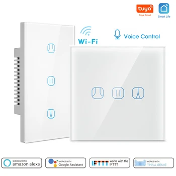 

Roller Blinds Wifi Smart Curtain Switch White Touch Switch Graffiti Smart Voice Remote Control Timer Switch US/EU Regulations