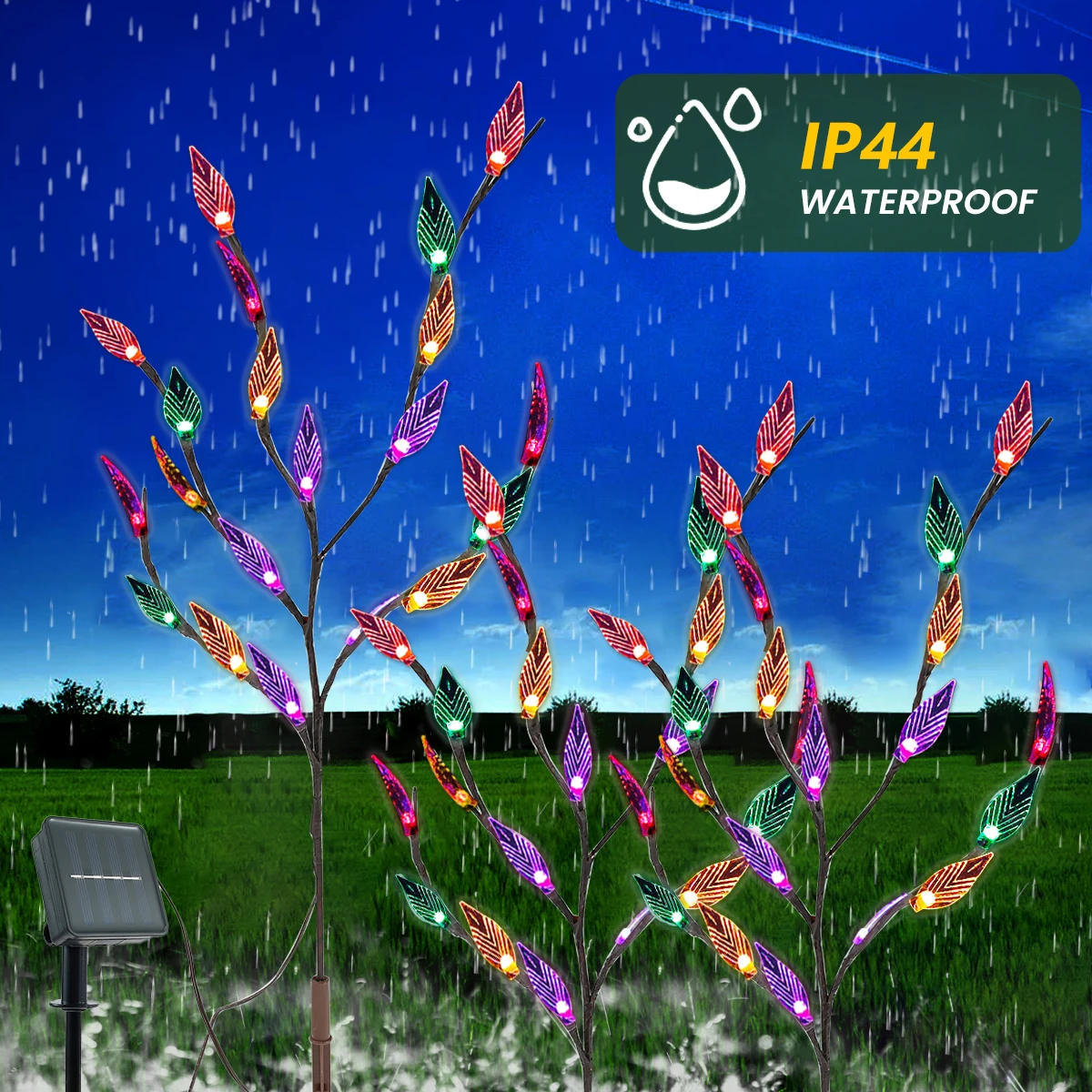 Solar Powered Tree Lights Branch Leaf Light Garden LED Twig Lighting 8 Modes Night Light Outdoor