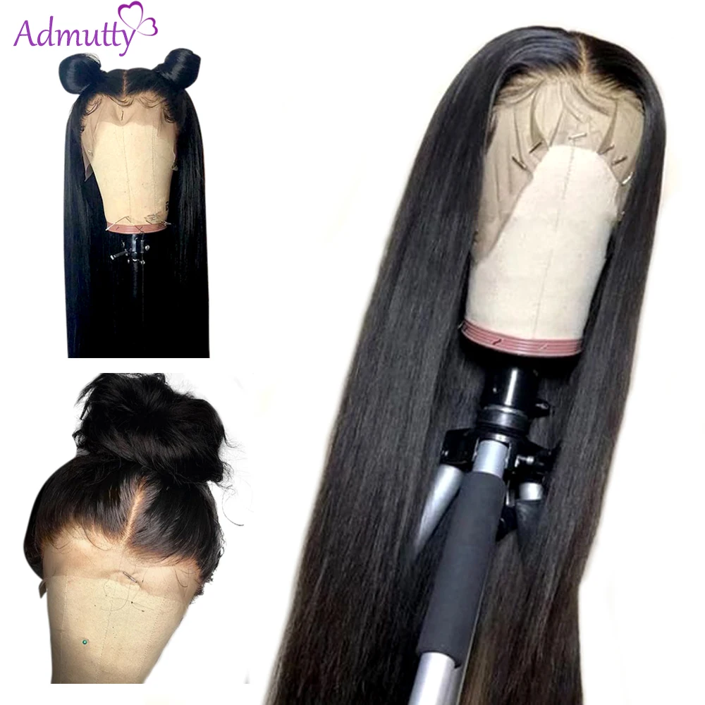 Admutty волосы прямые кружевные передние парики 13*4 бразильские кружевные передние человеческие волосы парики не Реми волосы парики для черных женщин натуральный цвет