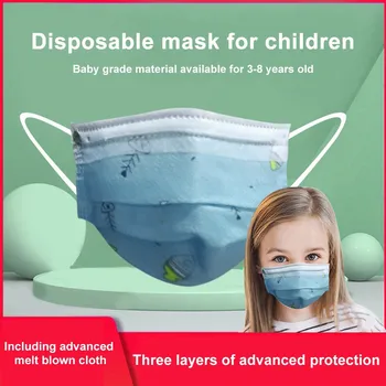 

50pcs Disposable Face Mask 5Ply Ear Loop Children's Printed Disposable Masks Breathable Facemask Masker Christmas halloween