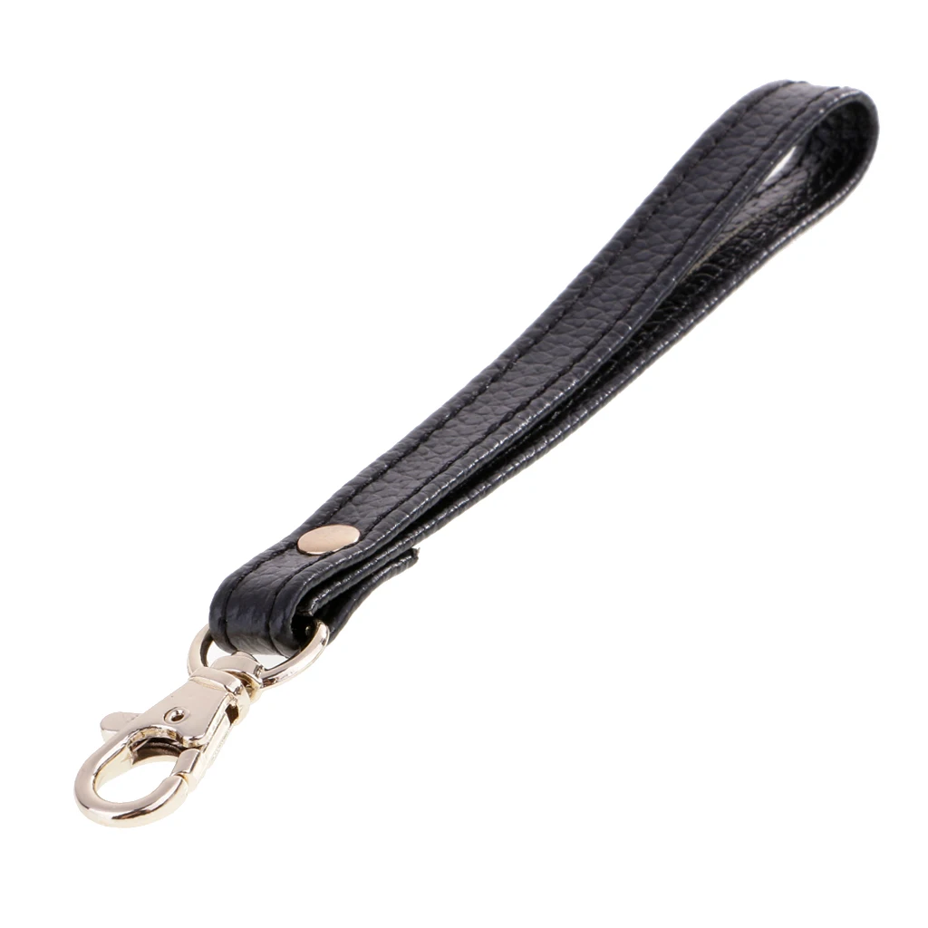 2Pieces Leather Wristlet Handbag Strap Replacements for Clutch Purse Bags Black