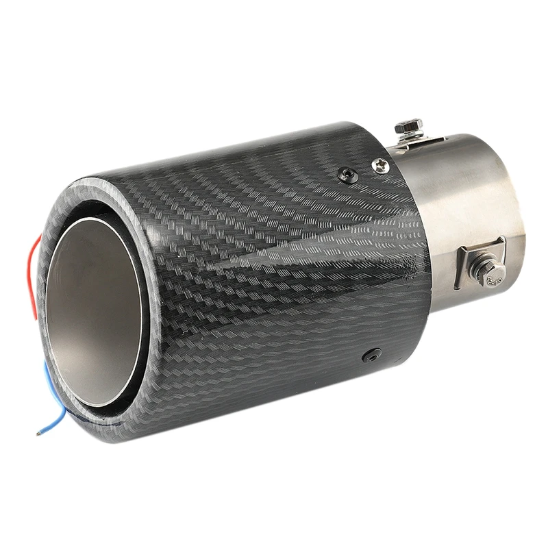 

Universal Car LED Exhaust Muffler Tip Pipe Red Light Flaming Straight Car Modified Single Outlet Exhaust Pipe Tail Throat