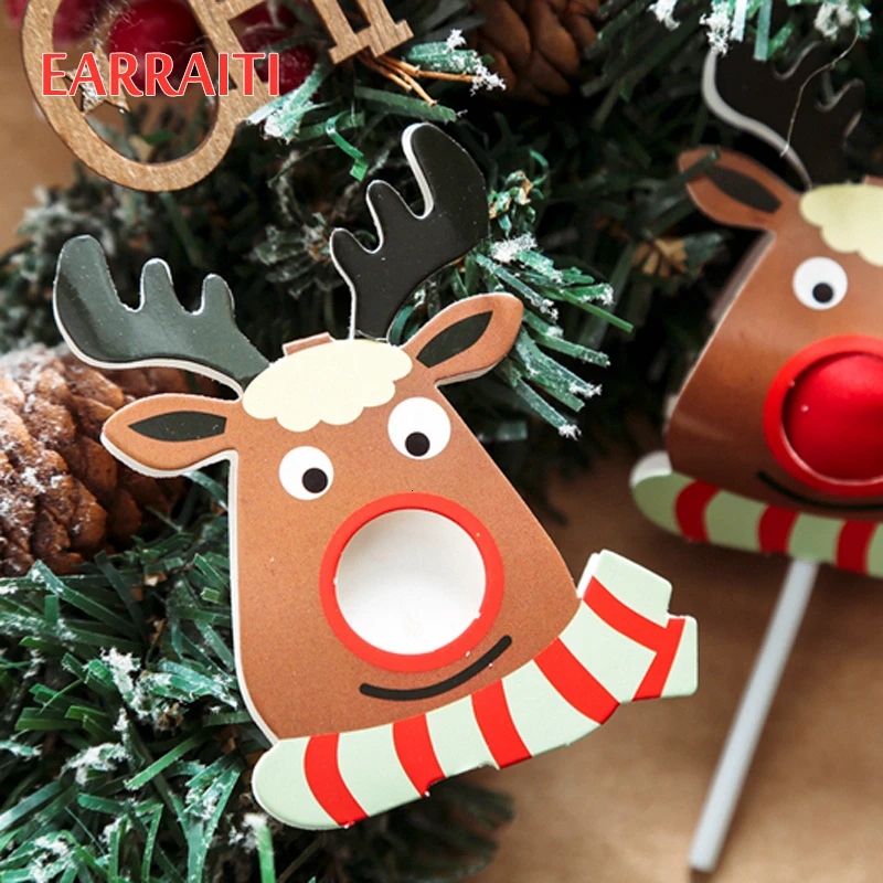 

800PCS Christmas Candy Decoration Lollipop Decoration Card Reindeer Christmas Deer Paper Card Kids Party Favor Lollipop Candy
