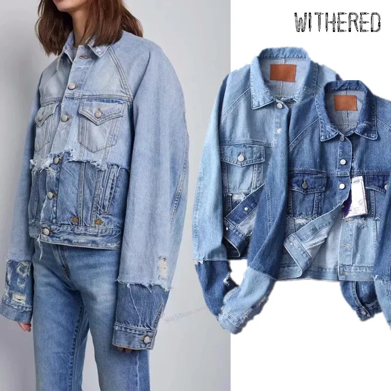 Уличная винтажная джинсовая куртка для женщин casaco feminino jaqueta feminina, коллекция года
