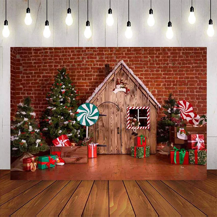 Dekorasi Natal Vintage Natal Rumah Latar Belakang untuk Fotografi Retro Vintage Dinding Bata Merah Photo Booth Latar Belakang Pohon Natal Hadiah Dekorasi|Background| - AliExpress