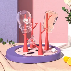 Multifunction Baby Bottle Drying Rack Drain Drying Racks Removable Box 4 Brackets Milk Bottles Cleaning Dryer Drainer Storage