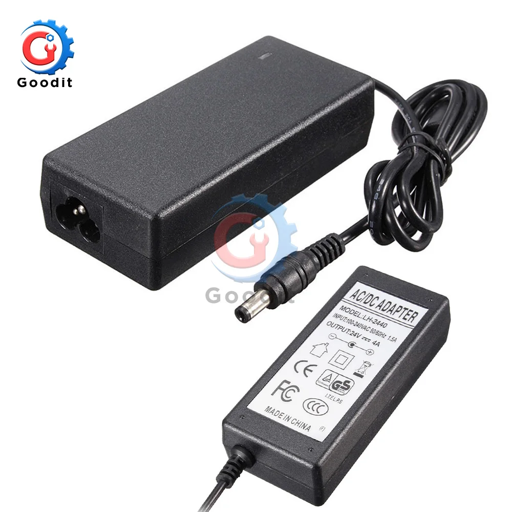 24V 4A 96W Converter Adapter Power Supply Charger For LED Strip 2.5x5.5mm NEW 