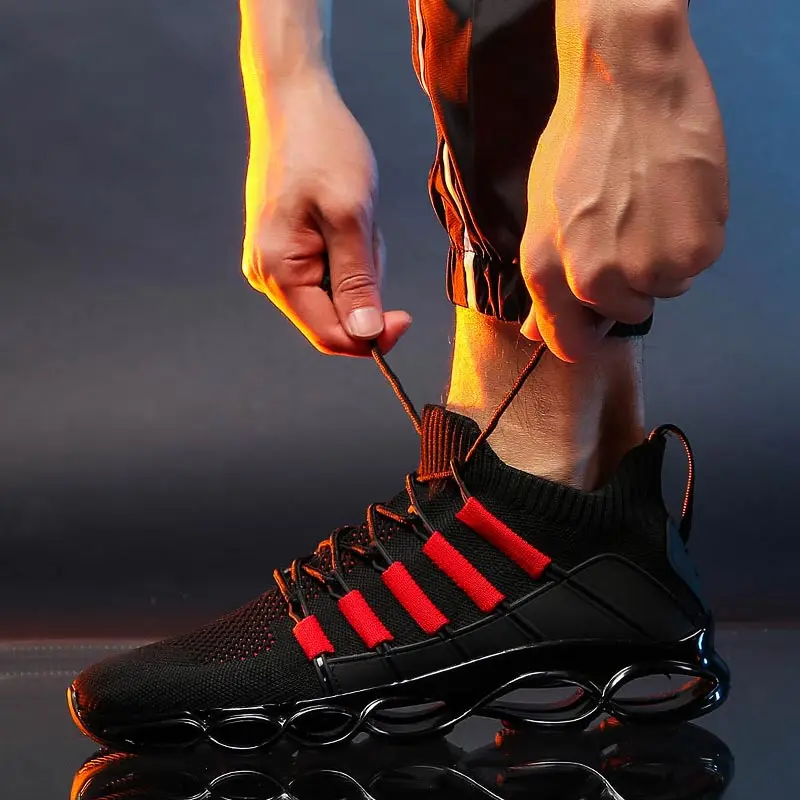 Подушки кроссовки Air Shoes Мужская Спортивная мужская обувь для бега Мужская Спортивная обувь для мужчин кроссовки мужская летняя корзина черная тренировочная B-373 - Цвет: black-red