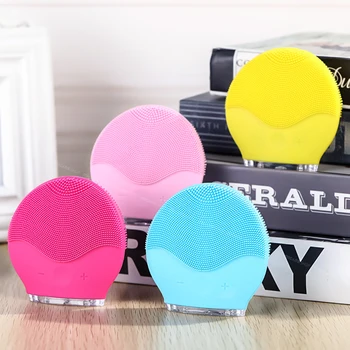 

Ultrasonic Vibration Electric Facial Cleansing Brush Silicone Sonic Face Cleansing Brush Blackhead Remover Cleaner Rechargeable
