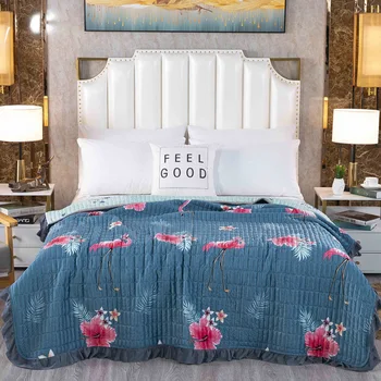 

Crystal velvet bed cover autumn and winter new warmth sheet quilted Korean blanket foldable leisure blanket