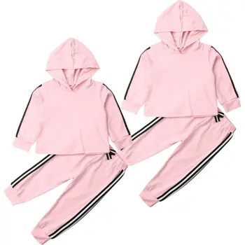

2PCS Baby Infant Girls Hooded Tops Pants Kids Warm Clothes Outfits Tracksuit