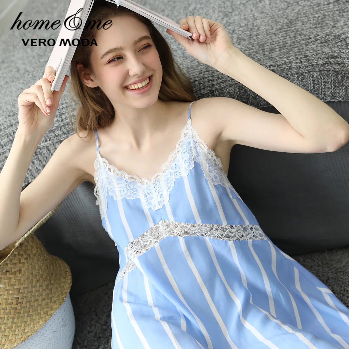 Vero Moda Новое поступление кружевное вечернее платье трапециевидной формы с вырезами домашнее платье | 31927A585 - Цвет: Soft blue