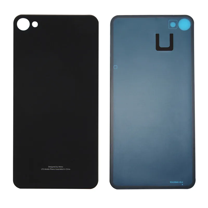 Черный Для Meizu Meilan X стеклянная задняя крышка батарейного отсека с клеем - Цвет: Черный