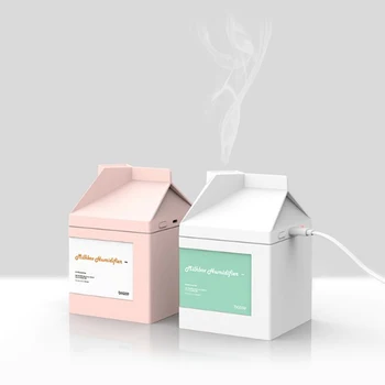 

Milk Box Portable Mist Humidifier for Desk Quiet Ultrasonic Air Humidifier
