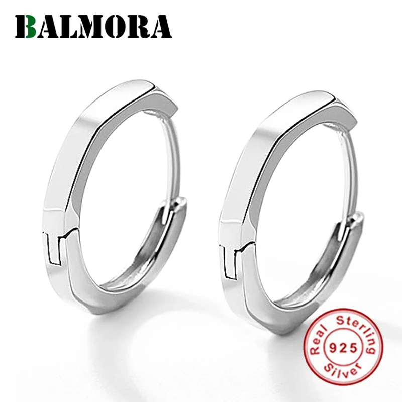 

BALMORA 925 Sterling Silver for Cuff Earrings Huggie Stud Small Hoop Earrings for Women Silver Earrings Jewelry Brincos