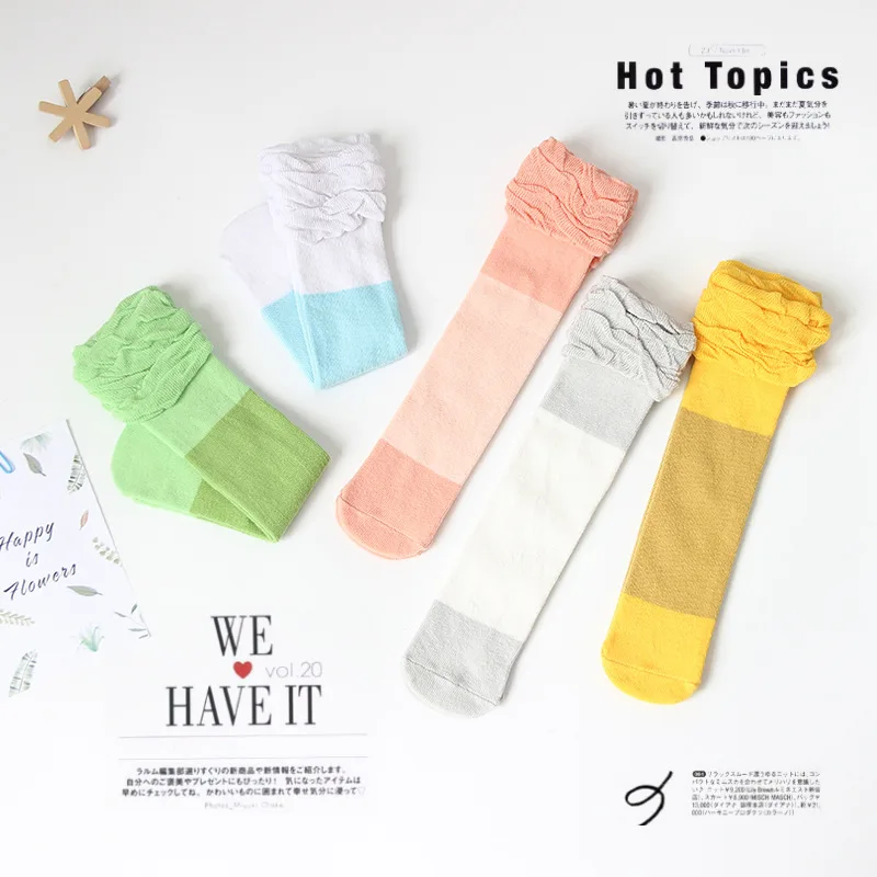 World Xiang Knitted Autumn And Winter New Style All-cotton Edge Doubled Screw Type Candy Bar Children's Socks 1-8 Years Old Baby