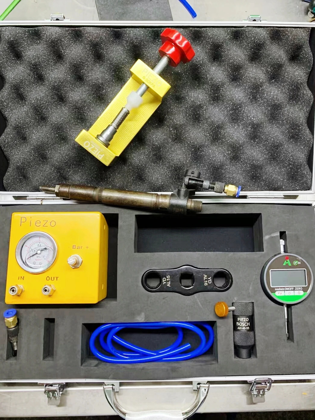 for Bosch Piezo Diesel Common Rail Injector Disassemble Back Pressure Stability Test Needle Valve Stroke Measuring Repair Tool